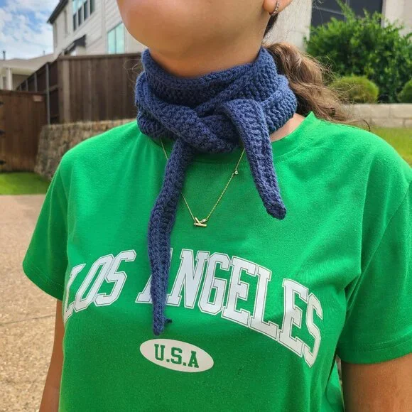 Sophie scarf, Neck scarf small scarf, spring/autumn scarf Knitted Handmade Scarf - Picture 5 of 15